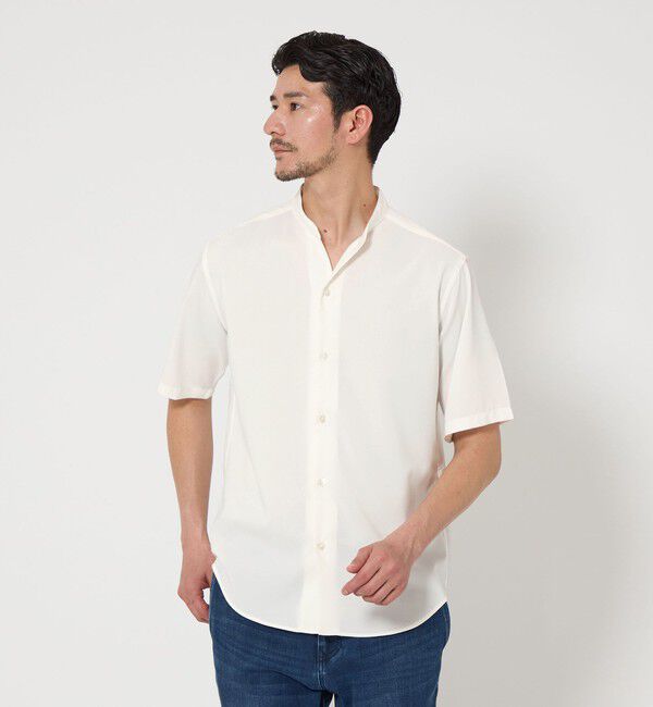 BEAUTY&YOUTH UNITED ARROWS「【WEB限定 WARDROBE SMART】ドレープ  バンドカラー スキッパーシャツ」|シャツ・ブラウス|WHITE