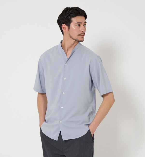 BEAUTY&YOUTH UNITED ARROWS「【WEB限定 WARDROBE SMART】ドレープ  バンドカラー スキッパーシャツ」|シャツ・ブラウス|