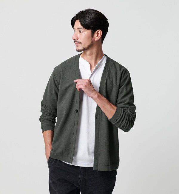 BEAUTY&YOUTH UNITED ARROWS「【WEB限定 WARDROBE SMART】エアリー カノコ  カーディガン 抗菌防臭」|カーディガン|DK.GRAY