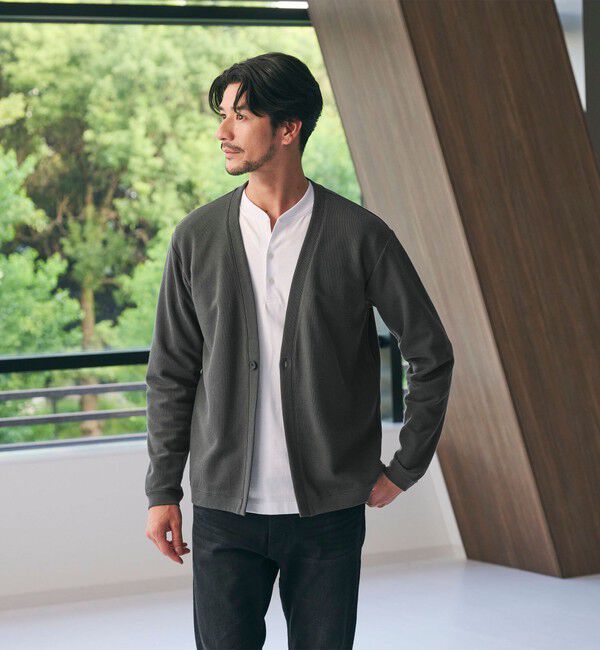 BEAUTY&YOUTH UNITED ARROWS「【WEB限定 WARDROBE SMART】エアリー カノコ  カーディガン 抗菌防臭」|カーディガン|