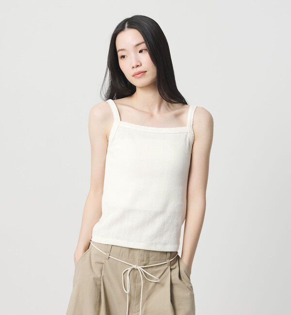 BEAUTY&YOUTH UNITED ARROWS「コットン パターンメッシュ キャミソール」|タンクトップ|WHITE