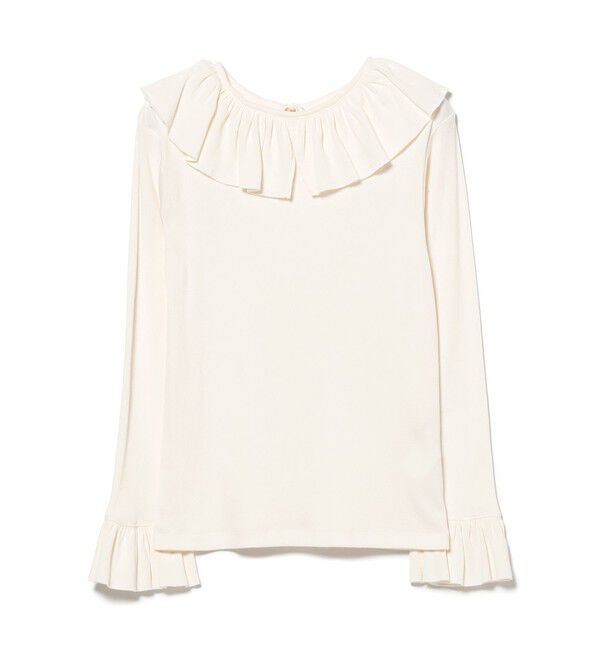 BEAMSBOY「リブ フリル ギャザー ロングスリーブ」|Tシャツ・カットソー|