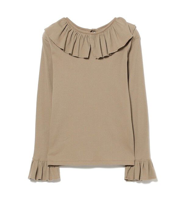 BEAMSBOY「リブ フリル ギャザー ロングスリーブ」|Tシャツ・カットソー|