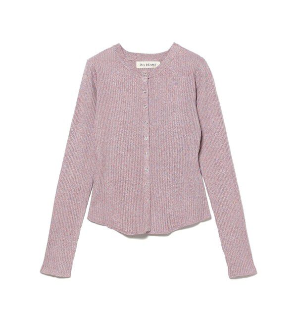 Ray BEAMS 「メランジ リブ スナップ カーディガン」|カーディガン|
