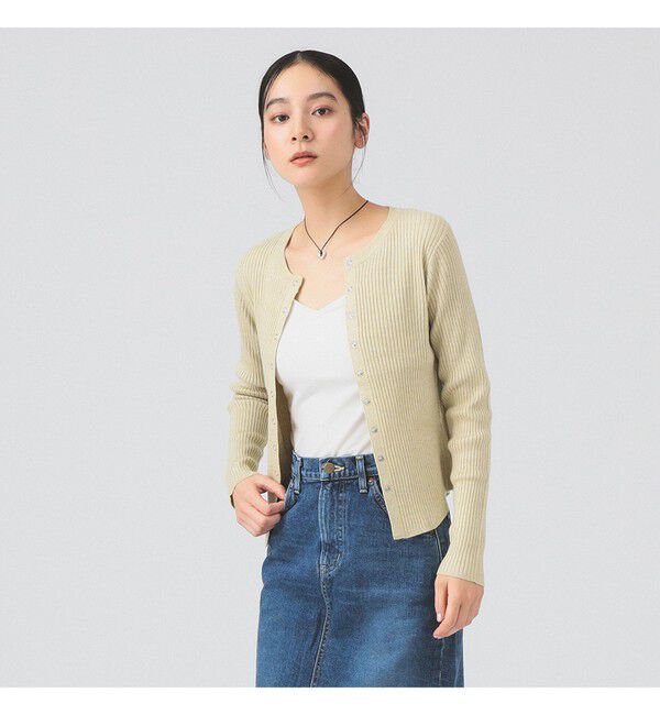 Ray BEAMS 「メランジ リブ スナップ カーディガン」|カーディガン|YELLOW