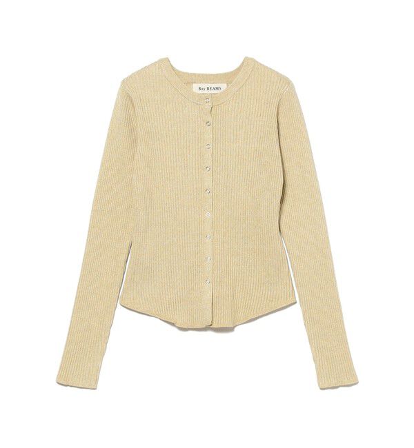 Ray BEAMS 「メランジ リブ スナップ カーディガン」|カーディガン|