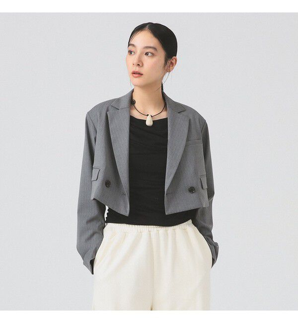 Ray BEAMS 「2ボタン W クロップド ジャケット」|テーラードジャケット|