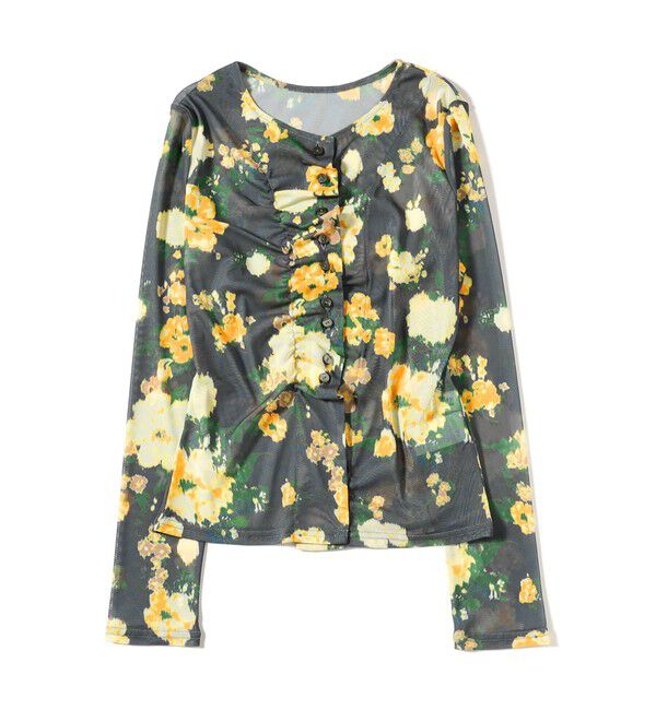 Ray BEAMS 「シアー フラワープリント カーディガン」|カーディガン|