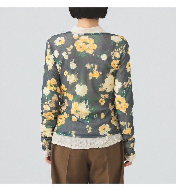 Ray BEAMS 「シアー フラワープリント カーディガン」|カーディガン|