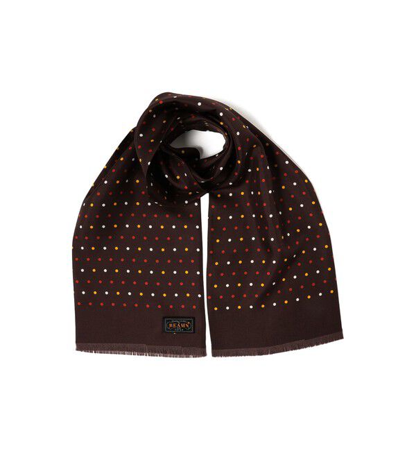 BEAMS PLUS「BEAMS PLUS / Silk Stole Dot Print」|ストール|BROWN