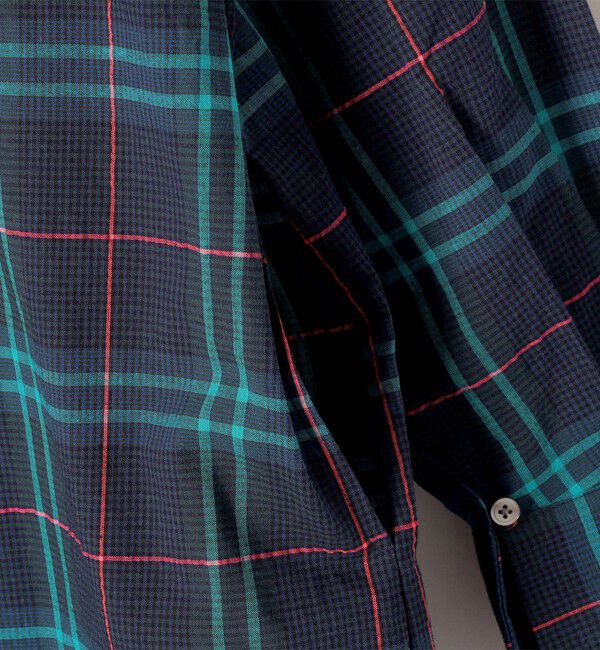 SHIPS any「SHIPS any:〈ウォッシャブル〉ネオンチェック パフシャツ ワンピース」|ワンピース|