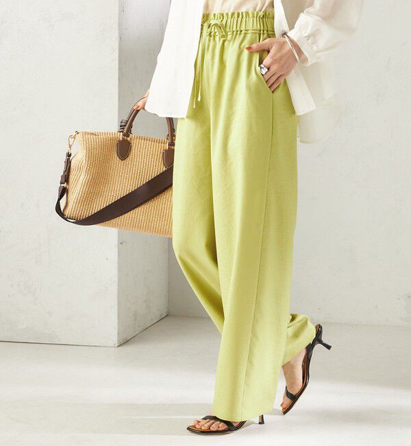 SHIPS for women「《一部追加予約》〈手洗い可能〉ツイル ドロスト パンツ」|その他|ライトグリーン