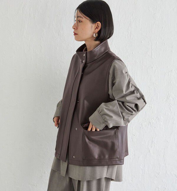 SHIPS for women「Wai＋:スタンドカラー ベスト」|ベスト・ジレ|