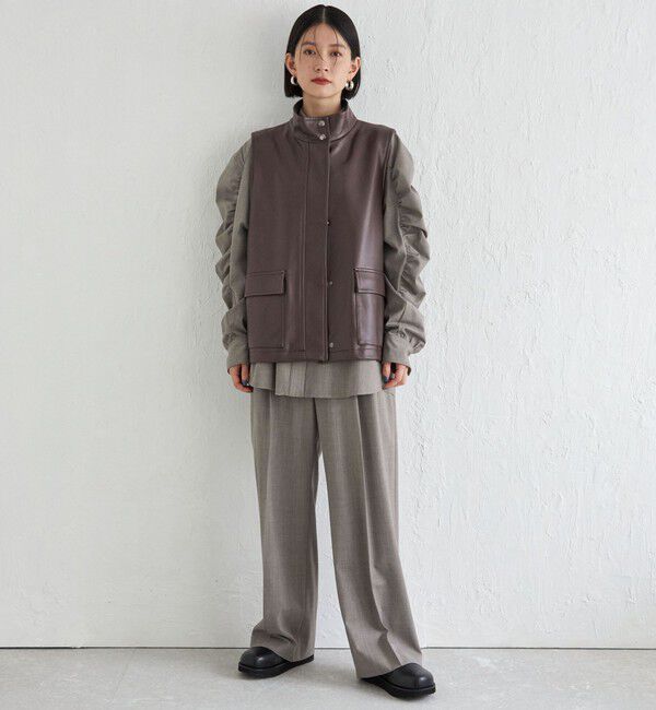 SHIPS for women「Wai＋:スタンドカラー ベスト」|ベスト・ジレ|