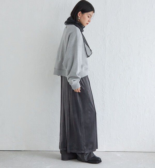 SHIPS for women「Wai＋:〈手洗い可能〉裏毛 オーガンジー スウェット」|スウェット・ジャージ|