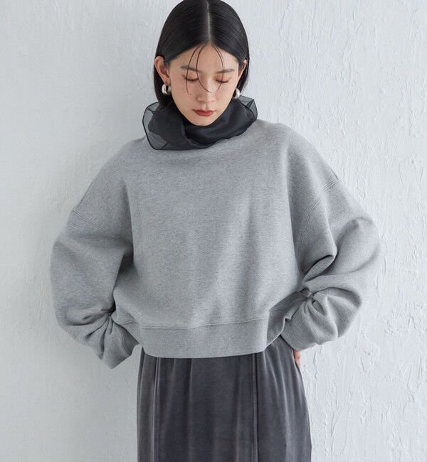 SHIPS for women「Wai＋:〈手洗い可能〉裏毛 オーガンジー スウェット」|スウェット・ジャージ|