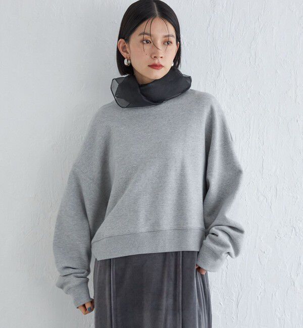 SHIPS for women「Wai＋:〈手洗い可能〉裏毛 オーガンジー スウェット」|スウェット・ジャージ|