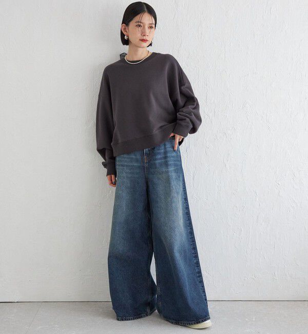 SHIPS for women「Wai＋:〈手洗い可能〉裏毛 オーガンジー スウェット」|スウェット・ジャージ|