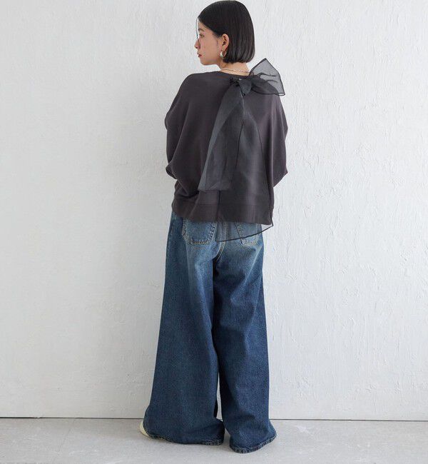 SHIPS for women「Wai＋:〈手洗い可能〉裏毛 オーガンジー スウェット」|スウェット・ジャージ|