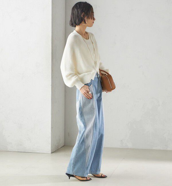 SHIPS for women「パッチワーク カーブ デニム」|デニム|