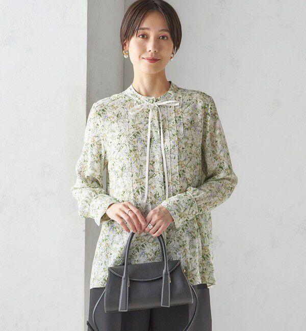 SHIPS for women「IPEKER プリント ピンタック ブラウス」|シャツ・ブラウス|