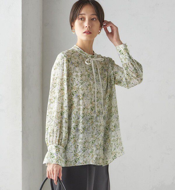 SHIPS for women「IPEKER プリント ピンタック ブラウス」|シャツ・ブラウス|