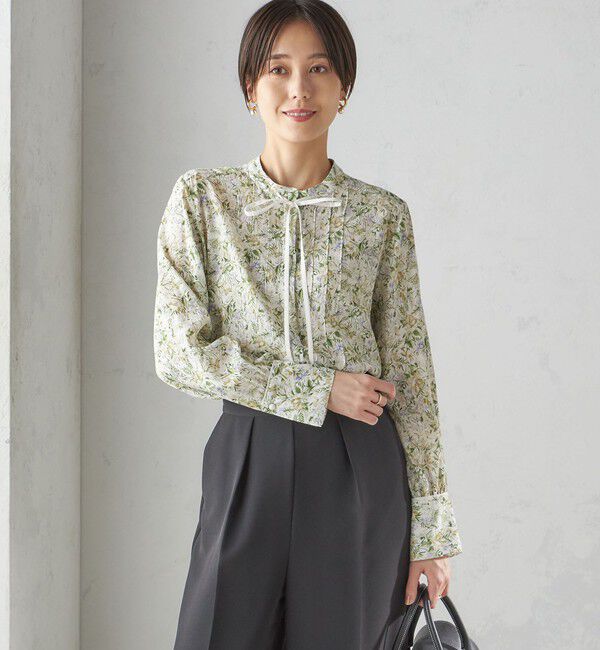 SHIPS for women「IPEKER プリント ピンタック ブラウス」|シャツ・ブラウス|