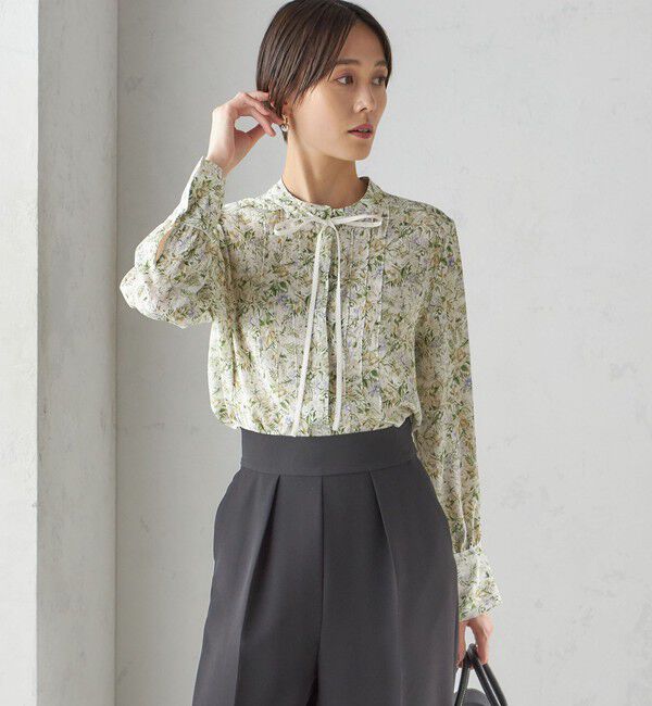 SHIPS for women「IPEKER プリント ピンタック ブラウス」|シャツ・ブラウス|