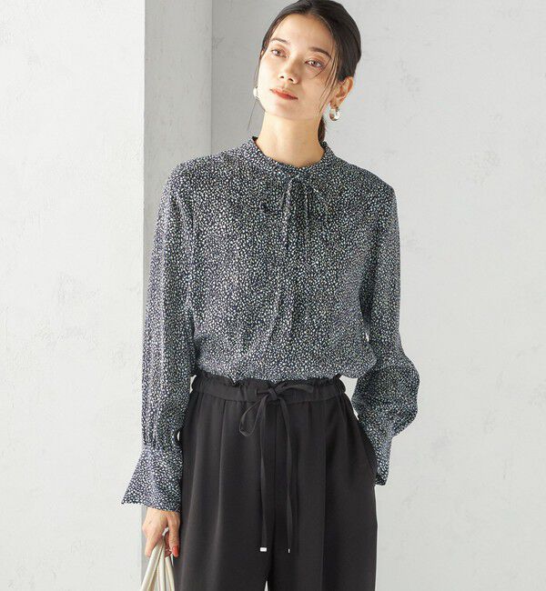 SHIPS for women「IPEKER プリント ピンタック ブラウス」|シャツ・ブラウス|