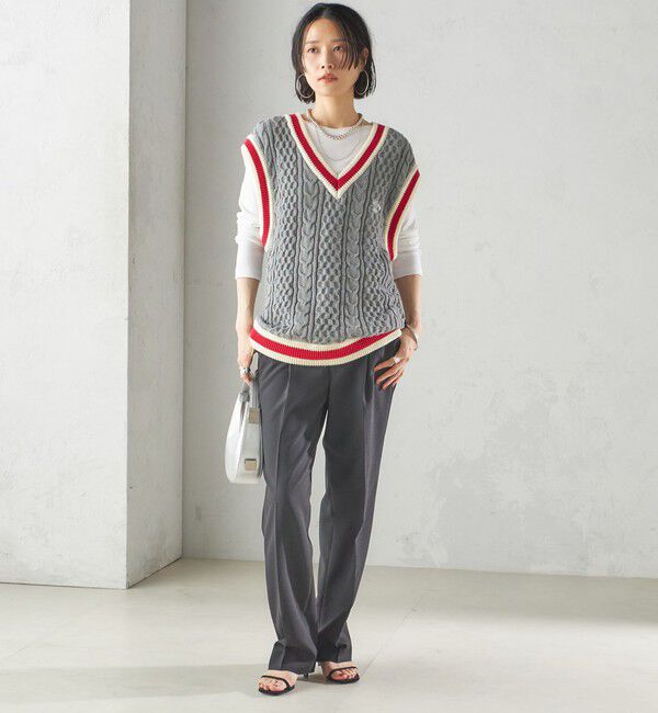 SHIPS for women「【SHIPS別注】LOGAN KNITTING MILLS: チルデン Vネック ベスト」|ベスト・ジレ|