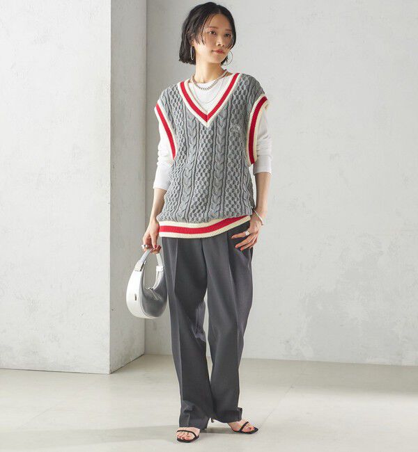 SHIPS for women「【SHIPS別注】LOGAN KNITTING MILLS: チルデン Vネック ベスト」|ベスト・ジレ|