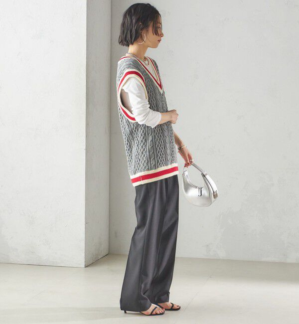 SHIPS for women「【SHIPS別注】LOGAN KNITTING MILLS: チルデン Vネック ベスト」|ベスト・ジレ|