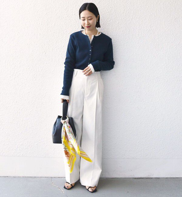 SHIPS for women「〈洗濯機可能〉ポッシュ テレコ リブ ボタン カーディガン」|カーディガン|