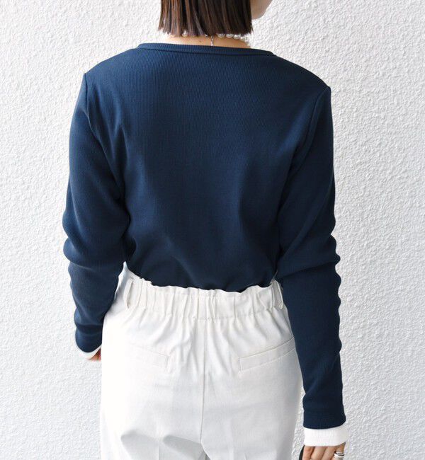 SHIPS for women「〈洗濯機可能〉ポッシュ テレコ リブ ボタン カーディガン」|カーディガン|