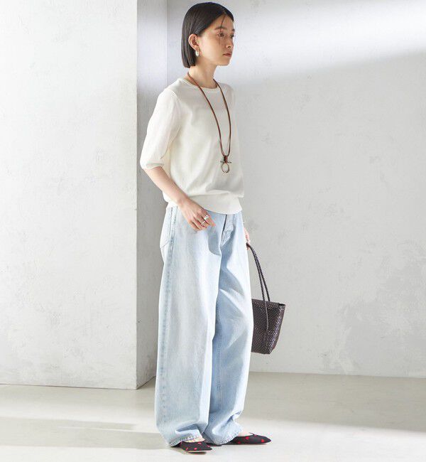 SHIPS for women「〈接触冷感 / 手洗い可能〉アイスコットン ショート スリーブ プルオーバー」|ニット・セーター|