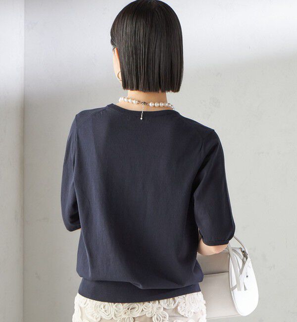 SHIPS for women「〈接触冷感 / 手洗い可能〉アイスコットン ショート スリーブ プルオーバー」|ニット・セーター|