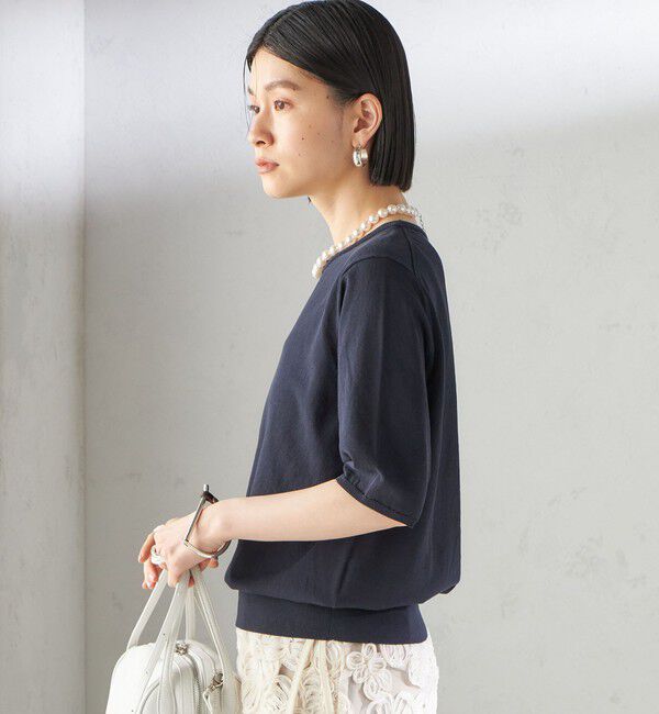 SHIPS for women「〈接触冷感 / 手洗い可能〉アイスコットン ショート スリーブ プルオーバー」|ニット・セーター|