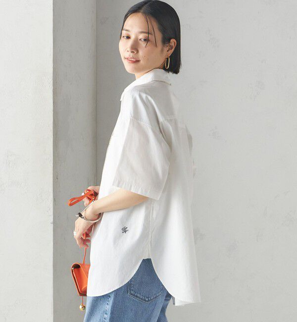 SHIPS for women「〈洗濯機可能〉オックス 刺繍 ショート スリーブ シャツ」|シャツ・ブラウス|