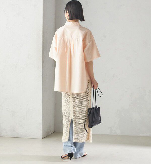 SHIPS for women「〈洗濯機可能〉オックス 刺繍 ショート スリーブ シャツ」|シャツ・ブラウス|