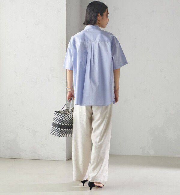 SHIPS for women「〈洗濯機可能〉オックス 刺繍 ショート スリーブ シャツ」|シャツ・ブラウス|