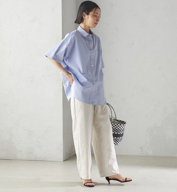 SHIPS for women「〈洗濯機可能〉オックス 刺繍 ショート スリーブ シャツ」|シャツ・ブラウス|