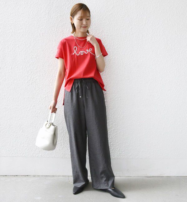 SHIPS for women「【WEB限定】ファンシー コード 刺繍 ロゴ TEE」|Tシャツ・カットソー|