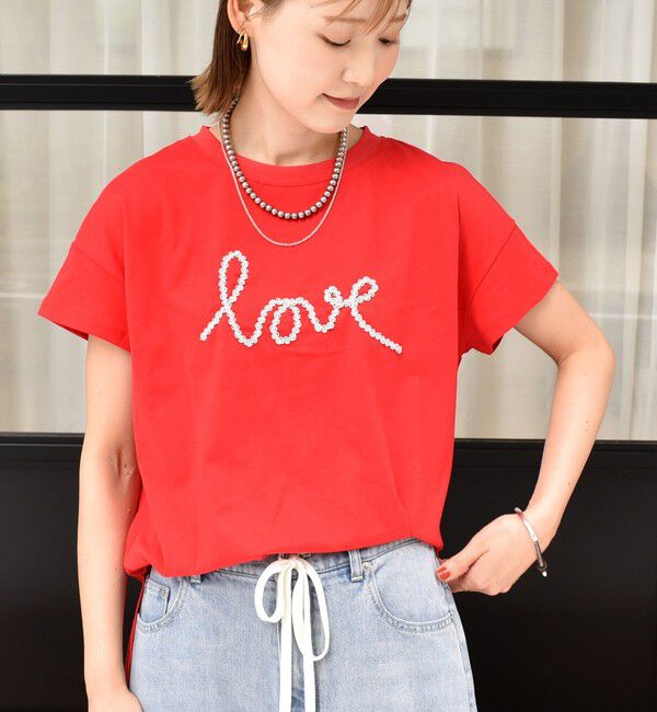 SHIPS for women「【WEB限定】ファンシー コード 刺繍 ロゴ TEE」|Tシャツ・カットソー|