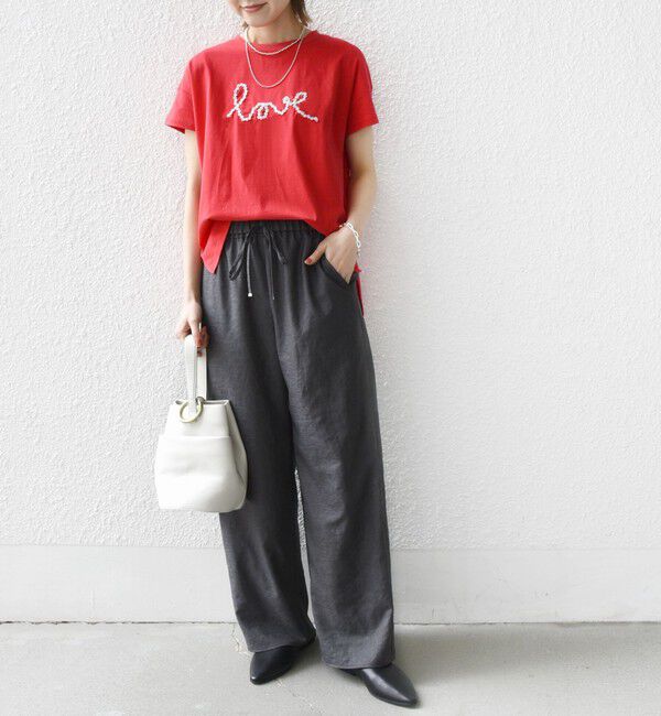 SHIPS for women「【WEB限定】ファンシー コード 刺繍 ロゴ TEE」|Tシャツ・カットソー|