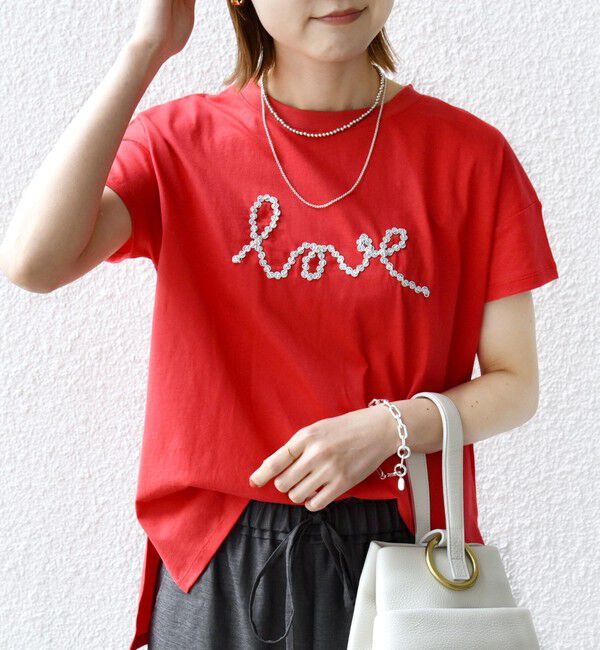 SHIPS for women「【WEB限定】ファンシー コード 刺繍 ロゴ TEE」|Tシャツ・カットソー|