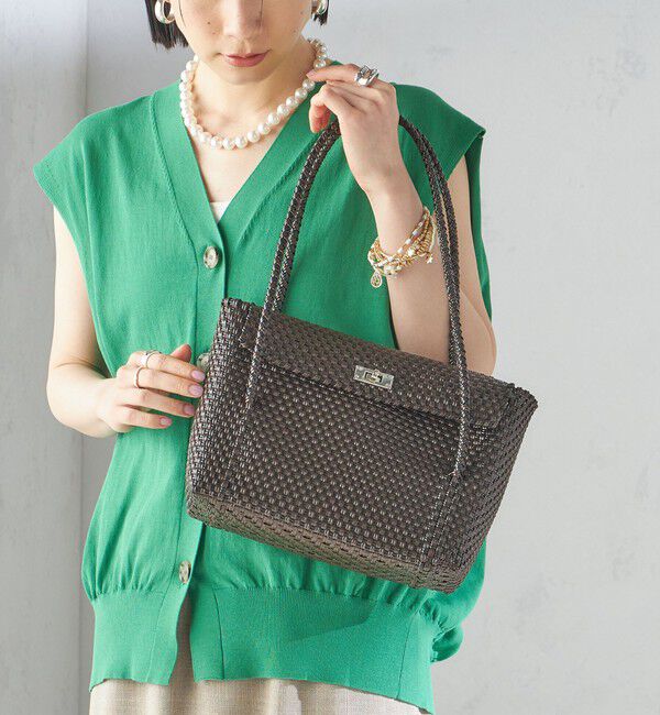 SHIPS for women「【SHIPS別注】Diminutivo:フタ付き メルカドバッグ」|かごバッグ|ブラウン