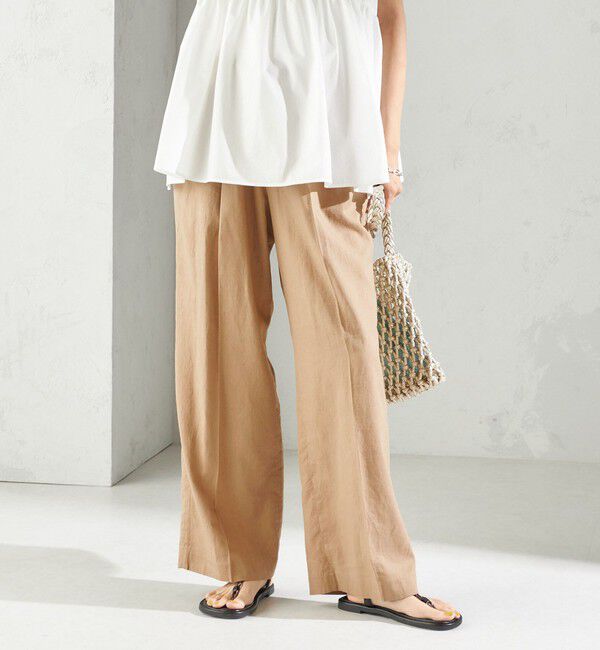 SHIPS for women「〈手洗い可能〉綿麻 ビエラ 2タック パンツ」|その他|