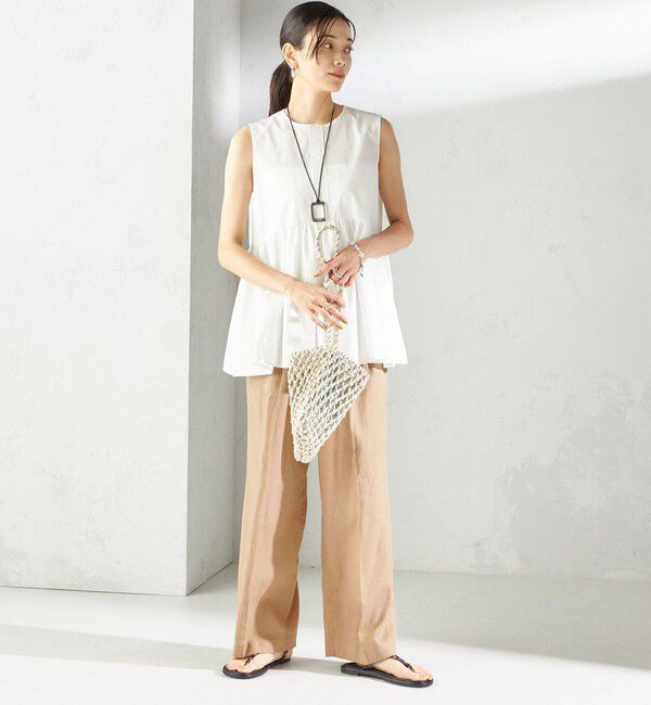 SHIPS for women「〈手洗い可能〉綿麻 ビエラ 2タック パンツ」|その他|