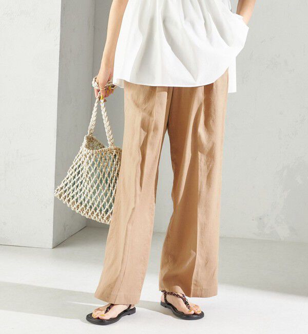 SHIPS for women「〈手洗い可能〉綿麻 ビエラ 2タック パンツ」|その他|