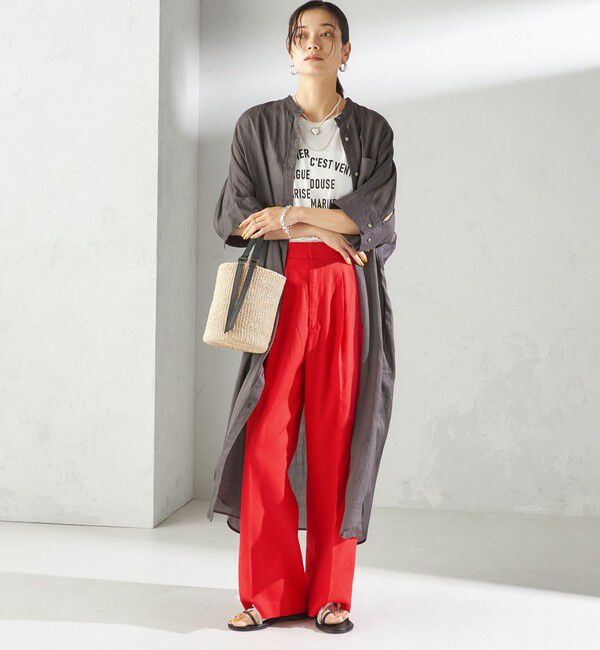 SHIPS for women「〈手洗い可能〉綿麻 ビエラ 2タック パンツ」|その他|